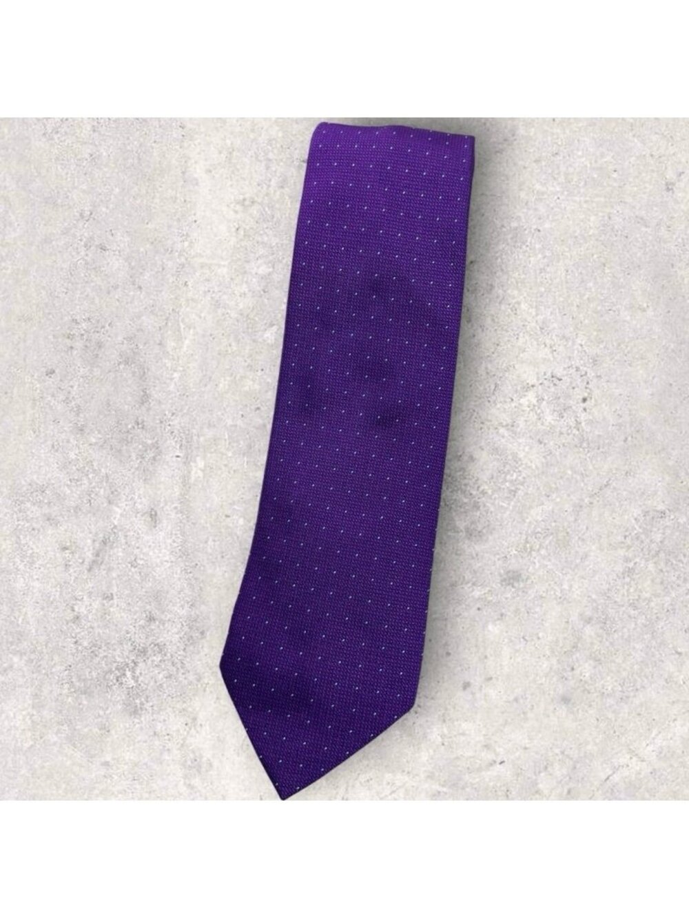 PETRONIUS 7fold Silk Tie ITALY XL Purple Blue Geometric W:3.6" EUC